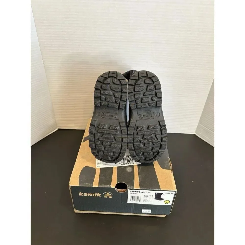 Kamik Snowcloud3 Kids Snow Boots US Size 11 Black Waterproof Insulated